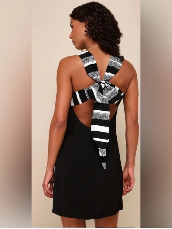 Lulus Dresses & Skirts - Lulu's Black and White Striped Bow Dress